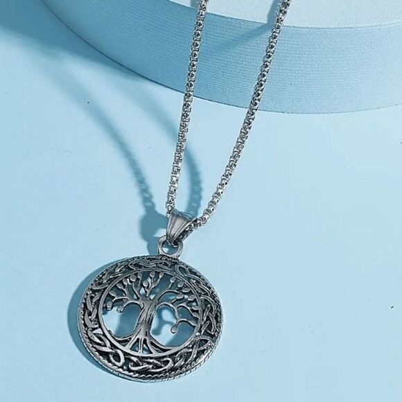 Tree of Life Stainless Steel Pendant Necklace - Picture 1 of 2